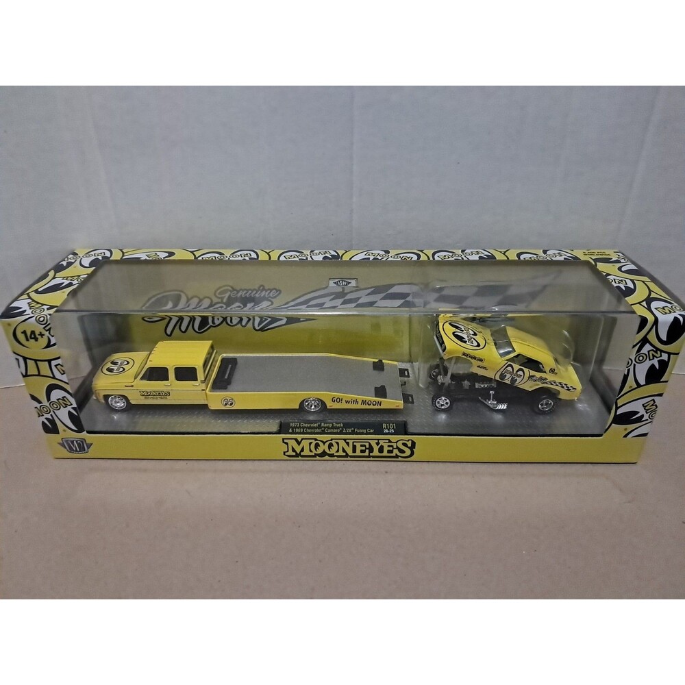 M2 Machines Auto Haulers 1973 Chevy Ramp Truck & 1969 Chevy Camaro Z/28 MOONEYES
